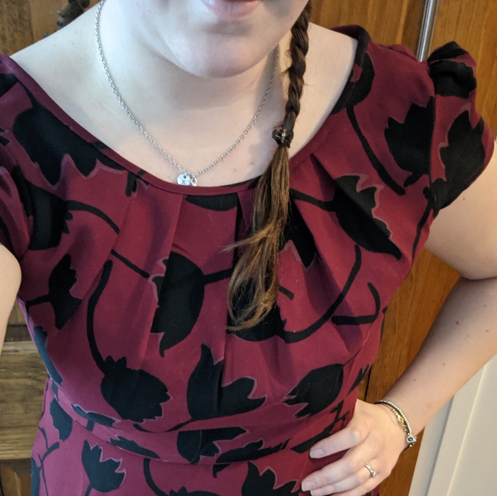 Capped Sleeve Floral Print Dress
